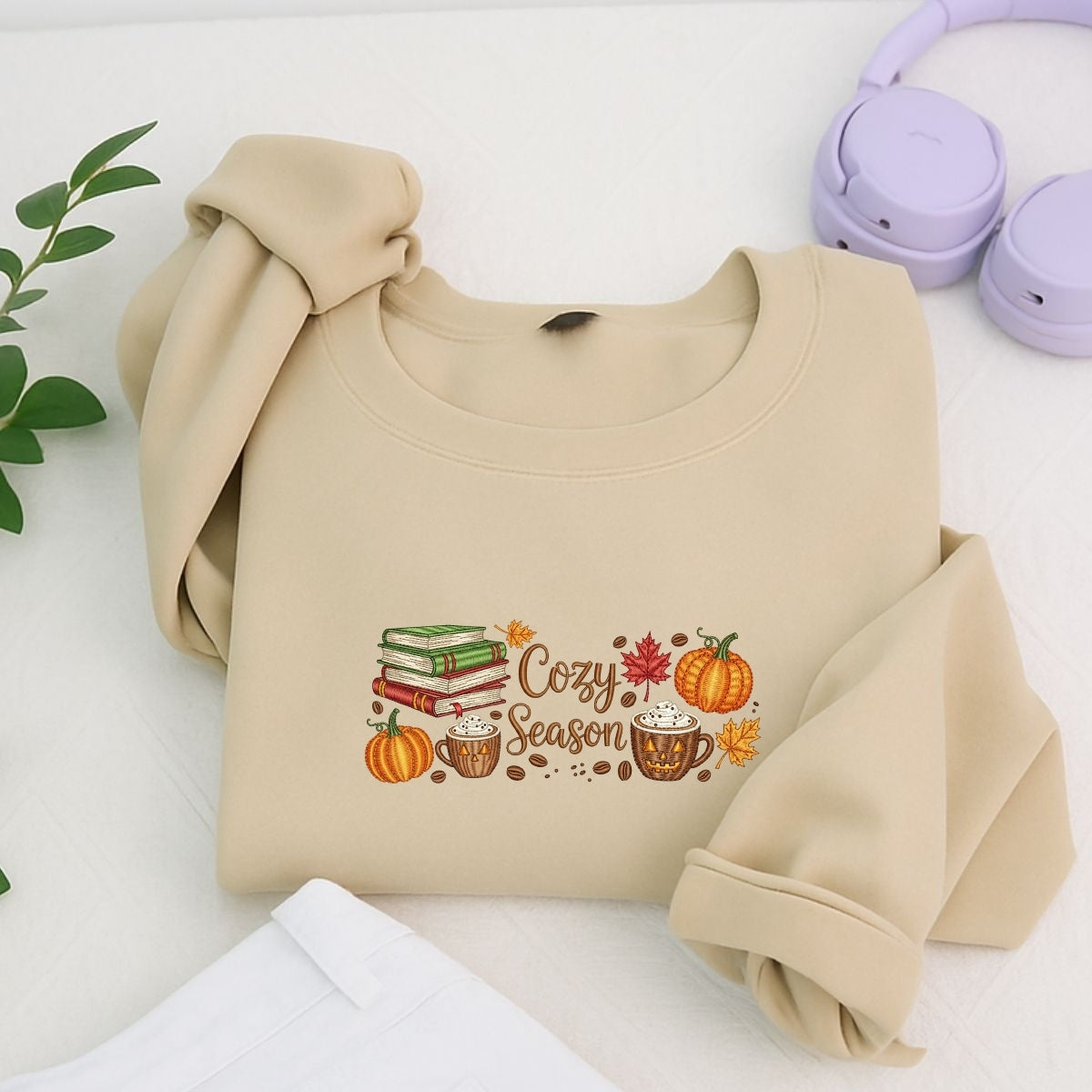 Cozy Season Book Lover Hoodies - Fall Reading Pumpkin Spice Embroidered Sweaters - Perfect Bookish Gift
