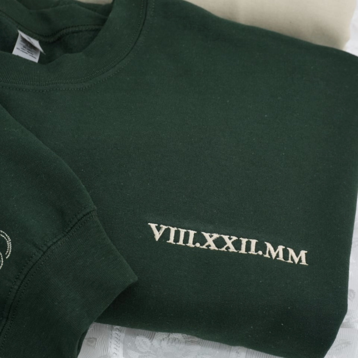 Anniversary Date Custom Embroidered Sweatshirt - Personalized Roman Numeral Couple Gift