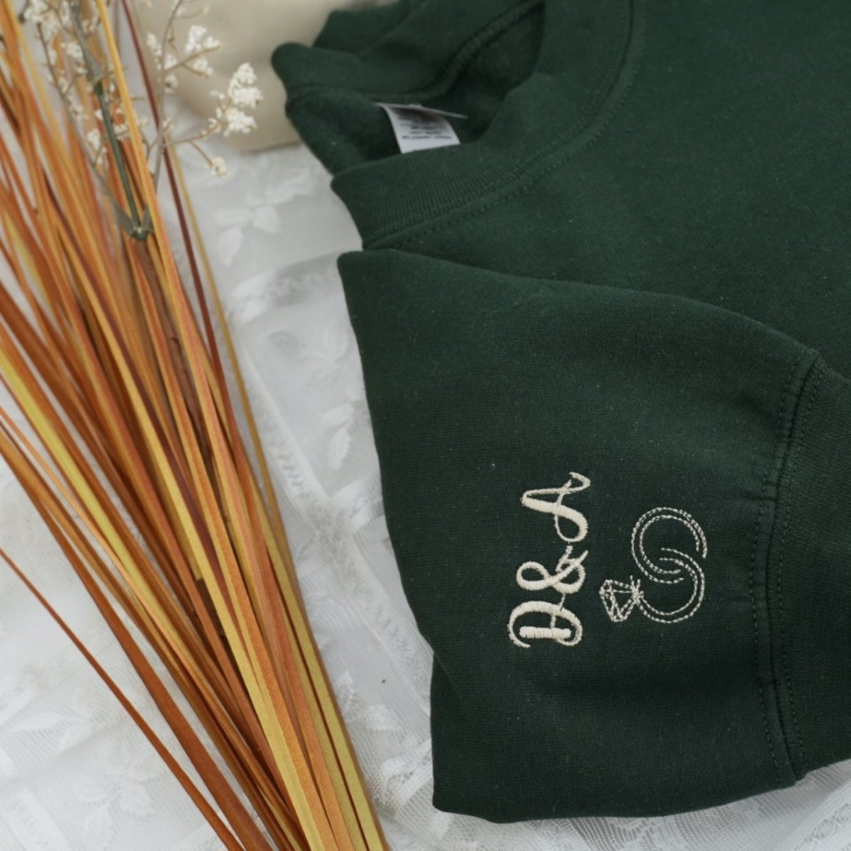 Anniversary Date Custom Embroidered Sweatshirt - Personalized Roman Numeral Couple Gift