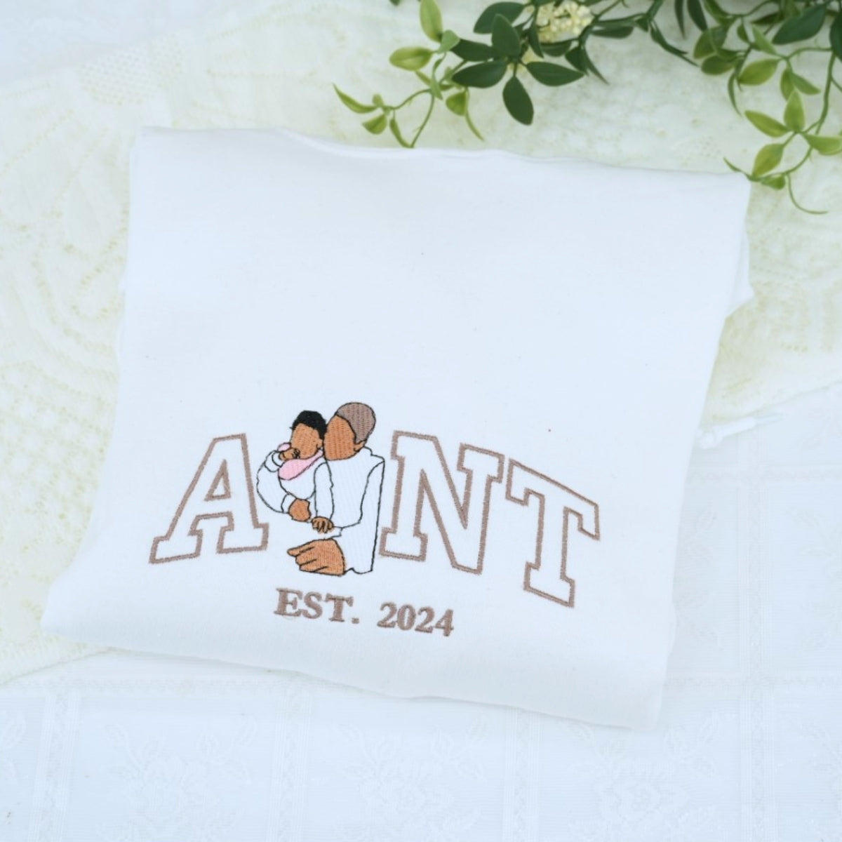 Custom Aunt Embroidered Hoodie - Auntie Sweatshirt - Personalized New Aunt Gift