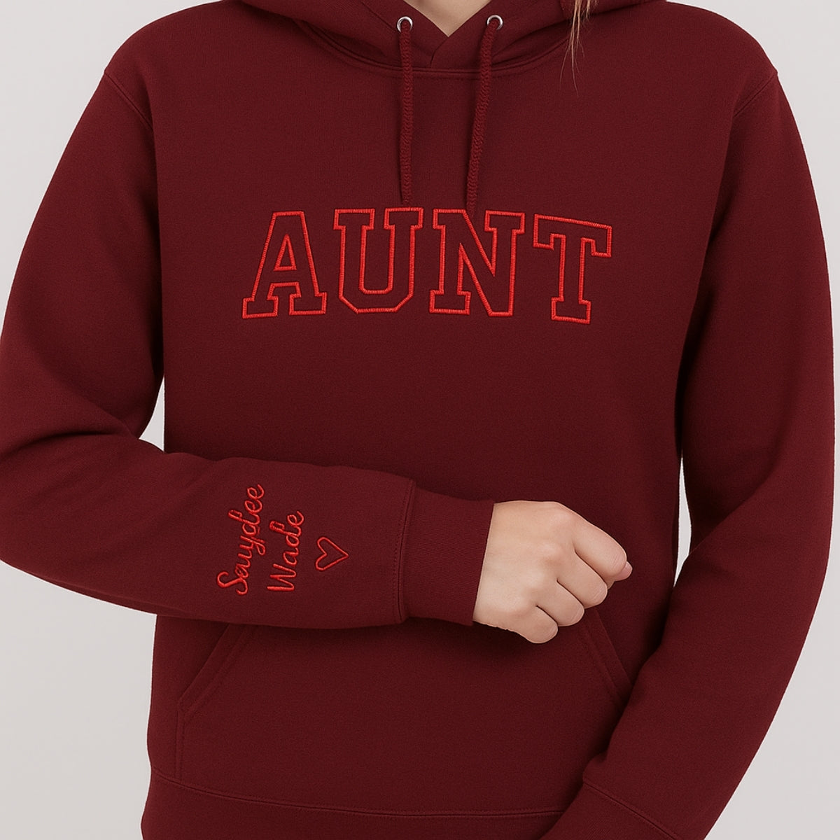 Custom Aunt Embroidered Sweatshirt - Varsity EST Year Hoodie - Personalized New Aunt Gift