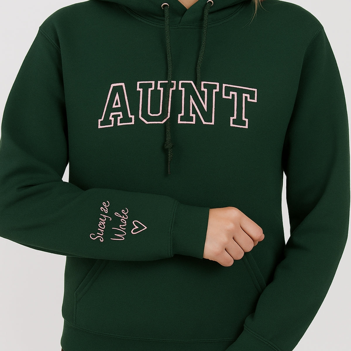 Custom Aunt Embroidered Sweatshirt - Varsity Style Auntie Hoodie - Personalized New Aunt Gift