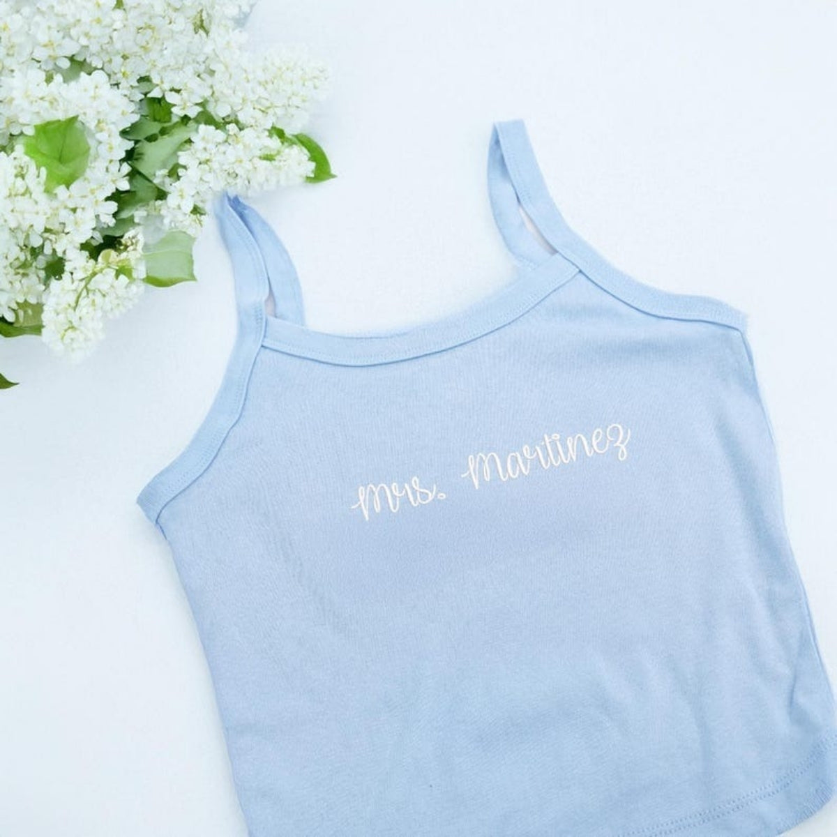 Bride Custom Embroidered Tank Top - Personalized Bridal Party Bachelorette Gift