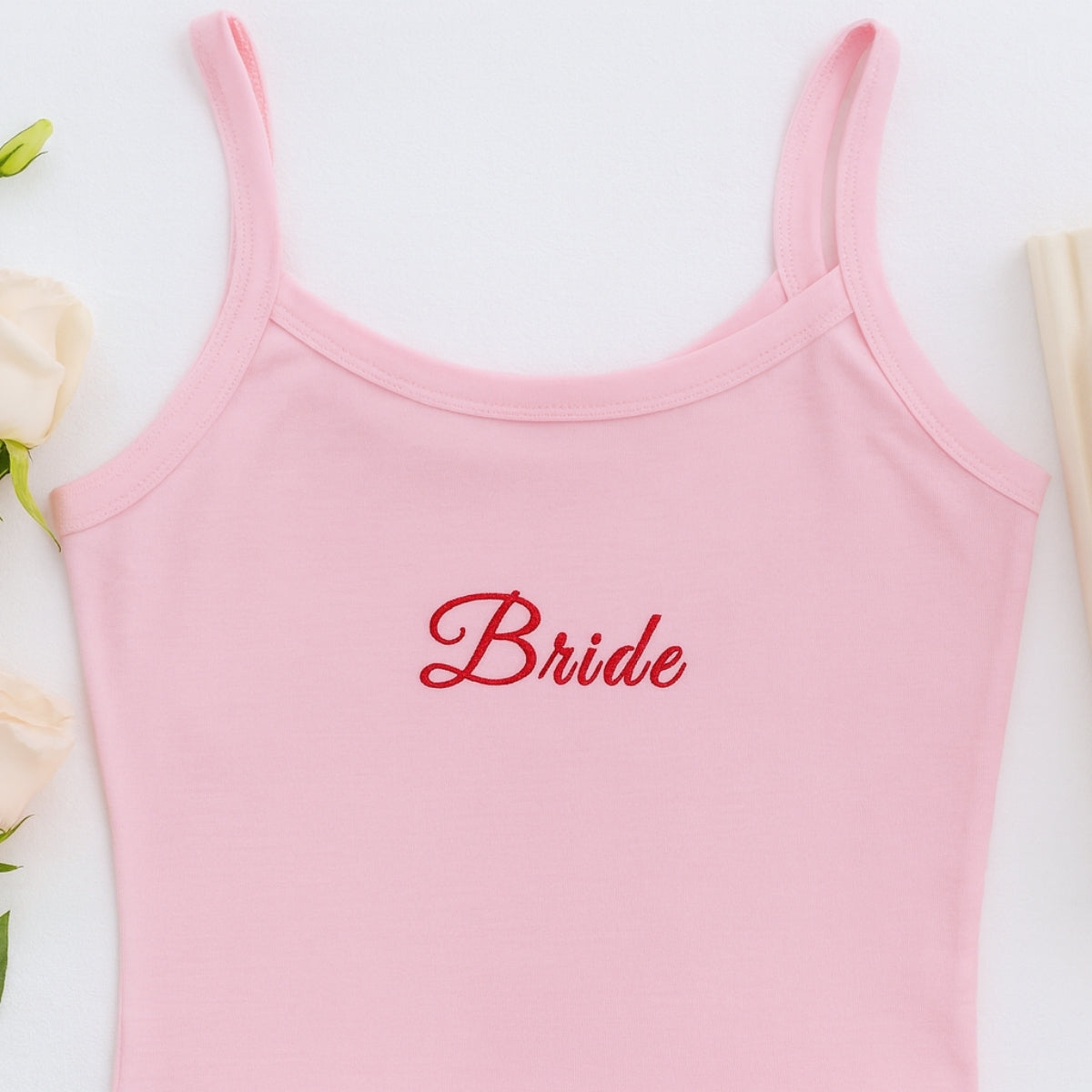 Bride Custom Embroidered Tank Top - Personalized Bridal Party Bachelorette Gift
