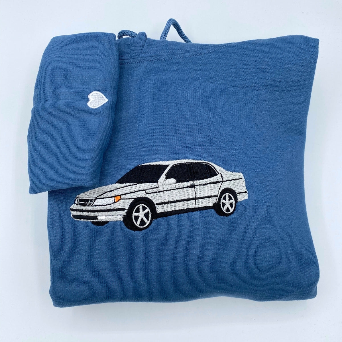 Custom Car Portrait Embroidered Hoodie - Automotive Enthusiast - Personalized Car Guy Gift
