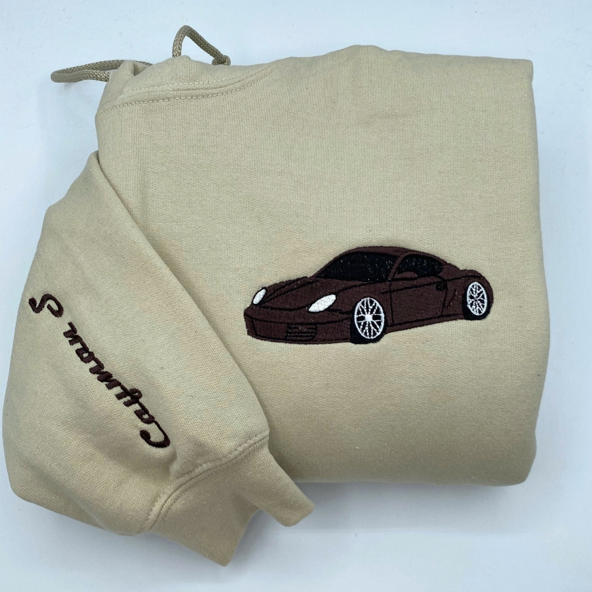 Custom Car Portrait Embroidered Hoodie - Automotive Enthusiast - Personalized Car Guy Gift