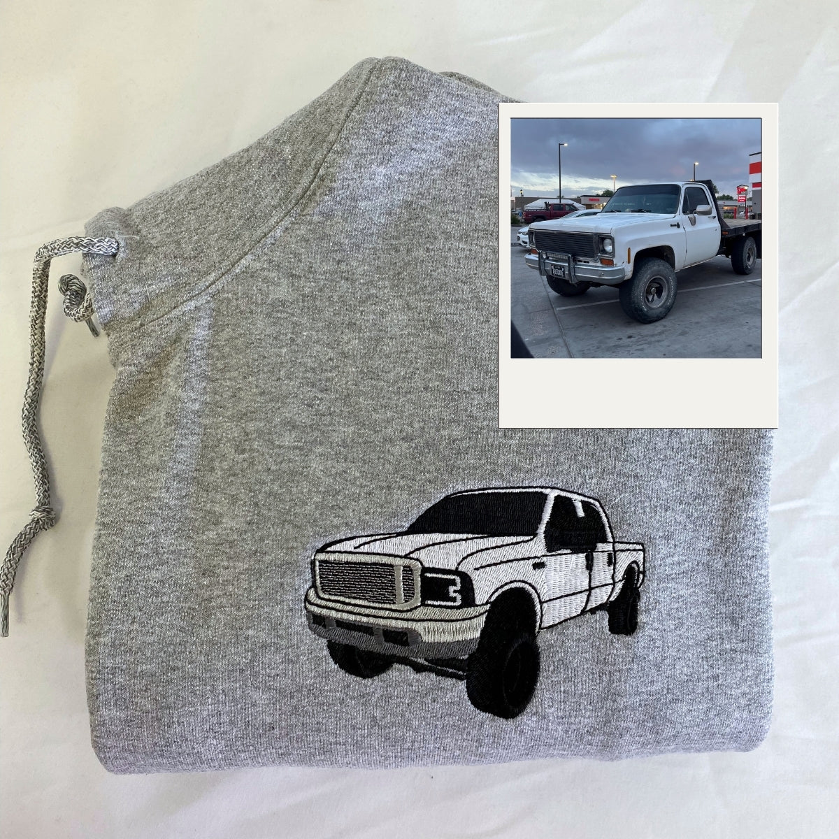 Custom Car Photo Embroidered Hoodie - Automotive Sweatshirt - Personalized Car Lover Gift