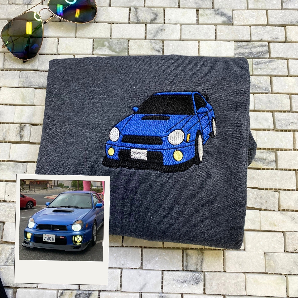 Custom Car Photo Embroidered Hoodie - Automotive Sweatshirt - Personalized Car Lover Gift