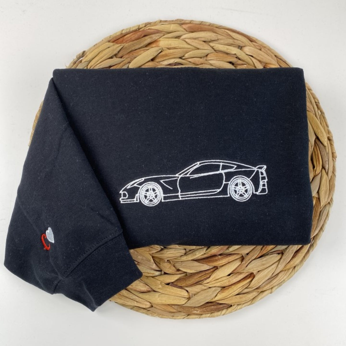 Custom Car Line Art Embroidered Sweatshirt - Minimalist Vehicle Hoodie - Car Enthusiast Gift