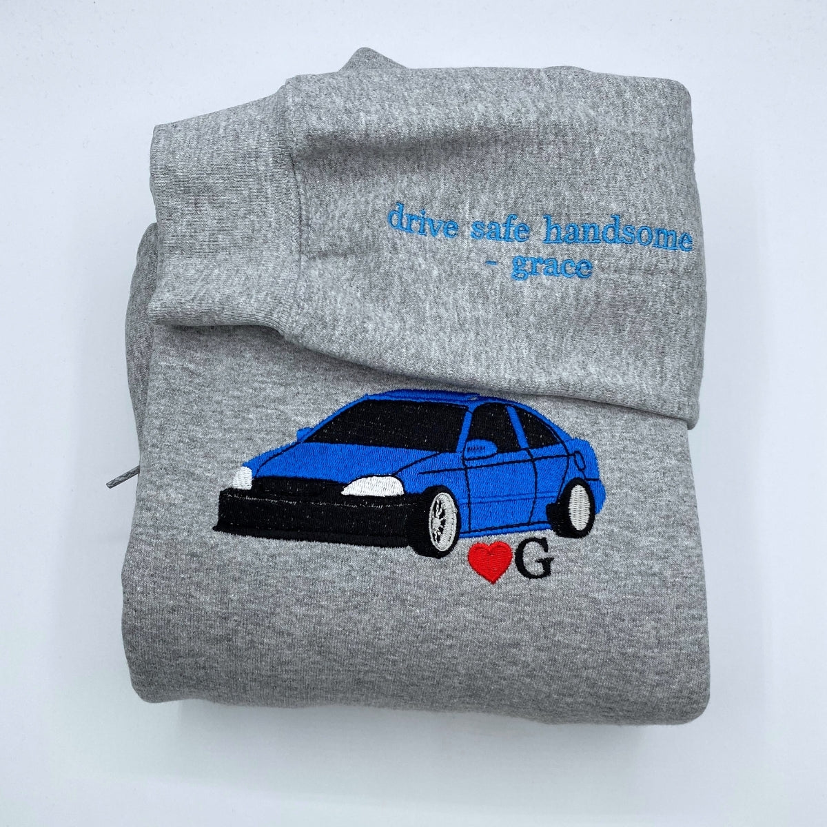 Custom Car Portrait Embroidered Hoodie - Personalized Vehicle Sweatshirt - Car Enthusiast Gift