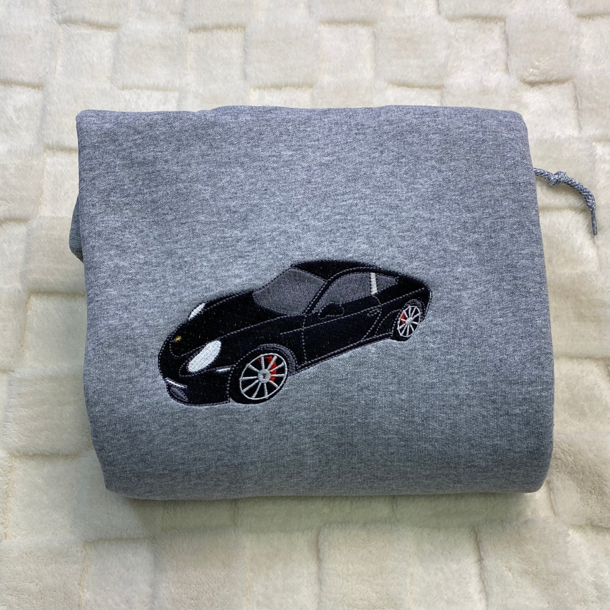 Custom Car Portrait Embroidered Hoodie - Personalized Vehicle Sweatshirt - Car Enthusiast Gift