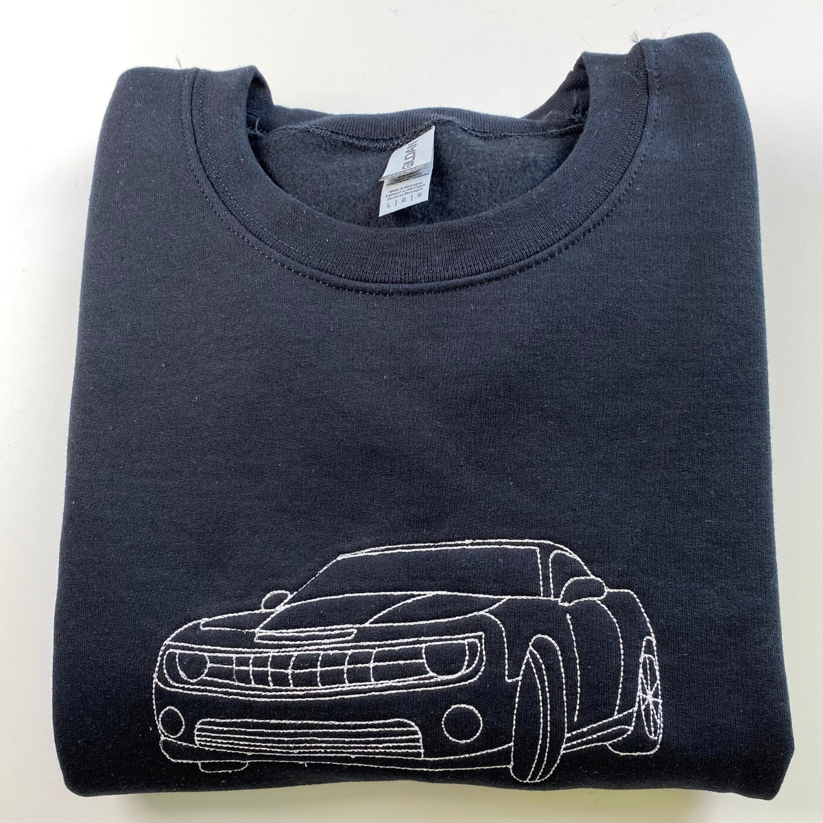 Custom Car Portrait Embroidered Hoodie - Vehicle Line Art Sweatshirt - Automotive Enthusiast Gift