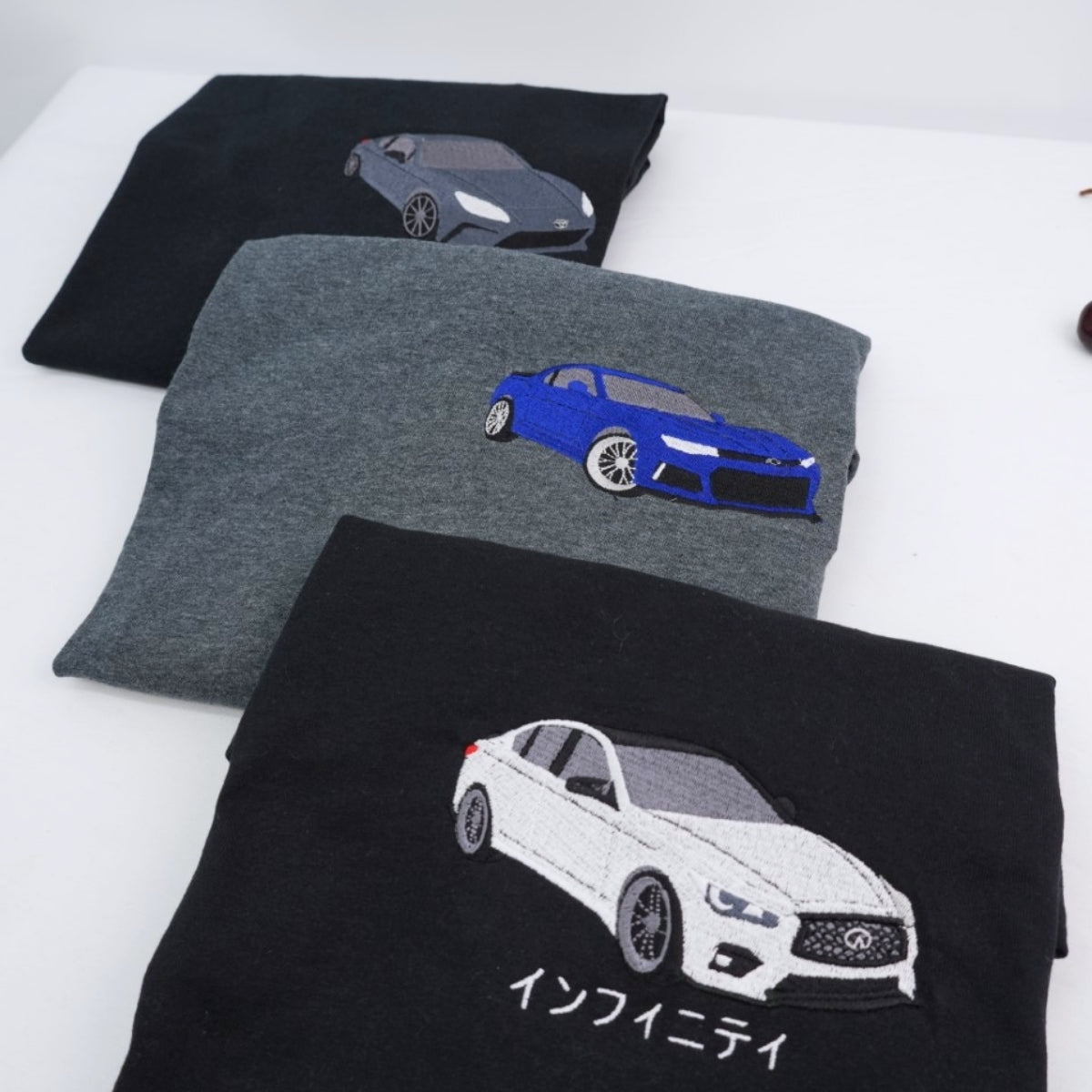 Custom Car Embroidered T-Shirt - Sports Car Apparel - JDM Automotive Enthusiast Gift