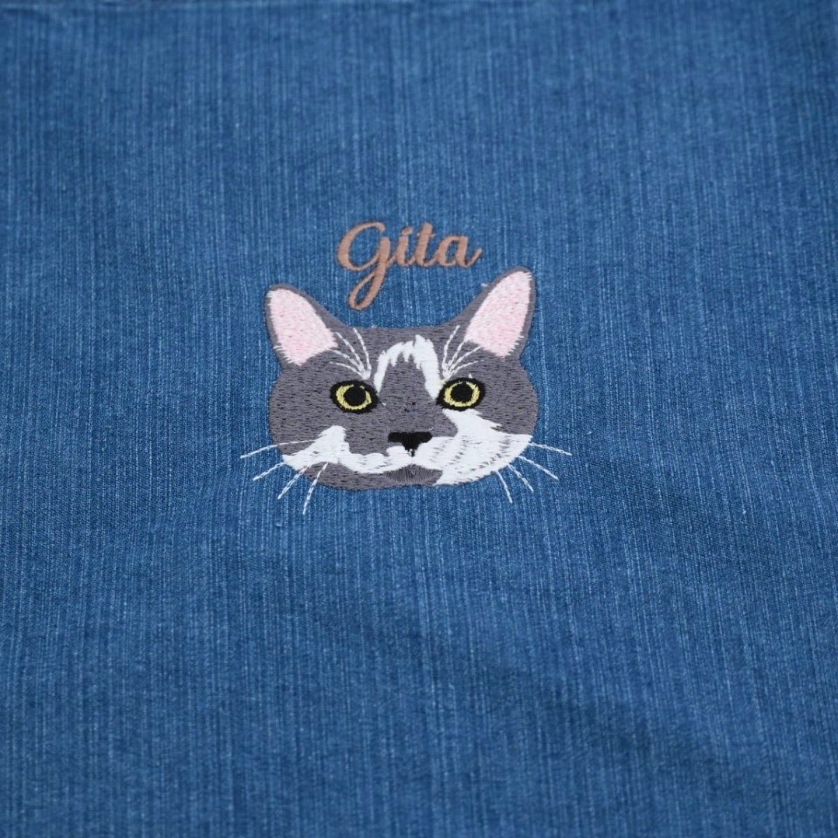 Custom Cat Face Embroidered Apron - Pet Lover Kitchen Apparel - Personalized Cat Owner Gift