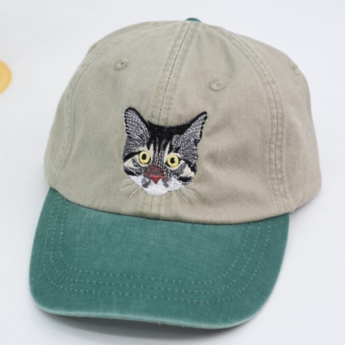 Custom Cat Face Embroidered Cap - Personalized Cat Name - Cat MomDad Gift