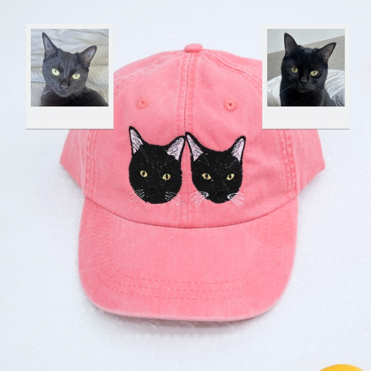 Custom Cat Photo Embroidered Cap - Pet Portrait Accessory - Personalized Cat Parent Gift