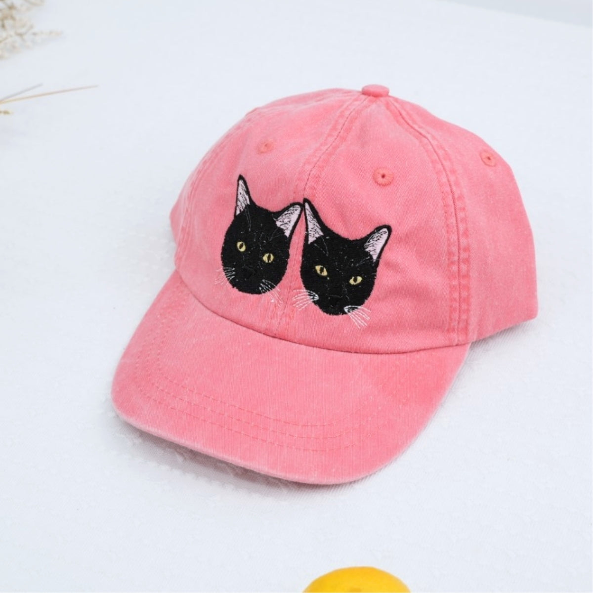 Custom Cat Photo Embroidered Cap - Pet Portrait Accessory - Personalized Cat Parent Gift