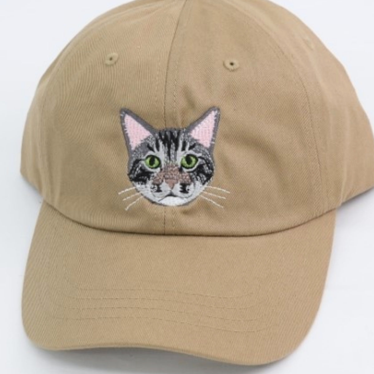 Custom Cat Portrait Embroidered Cap - Personalized Pet Name - Gift for Cat MomDad