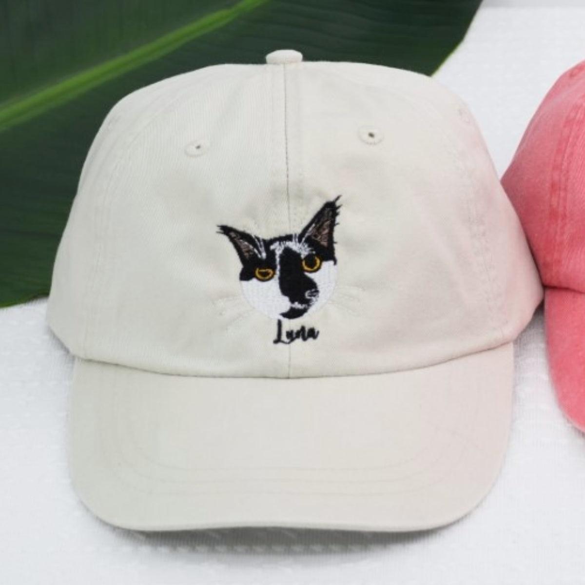 Custom Cat Portrait Hat - Pet Face Embroidered Cap - Personalized Cat Lover Gift