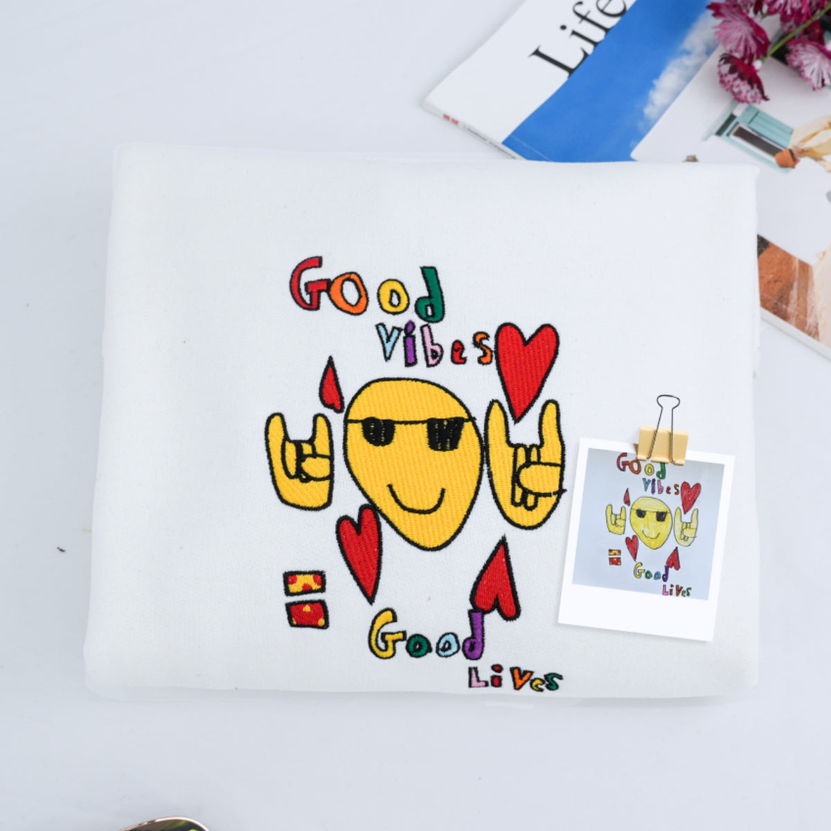 Custom Child Drawing Embroidered Sweatshirt - Kids Artwork - Personalized Family Keepsake