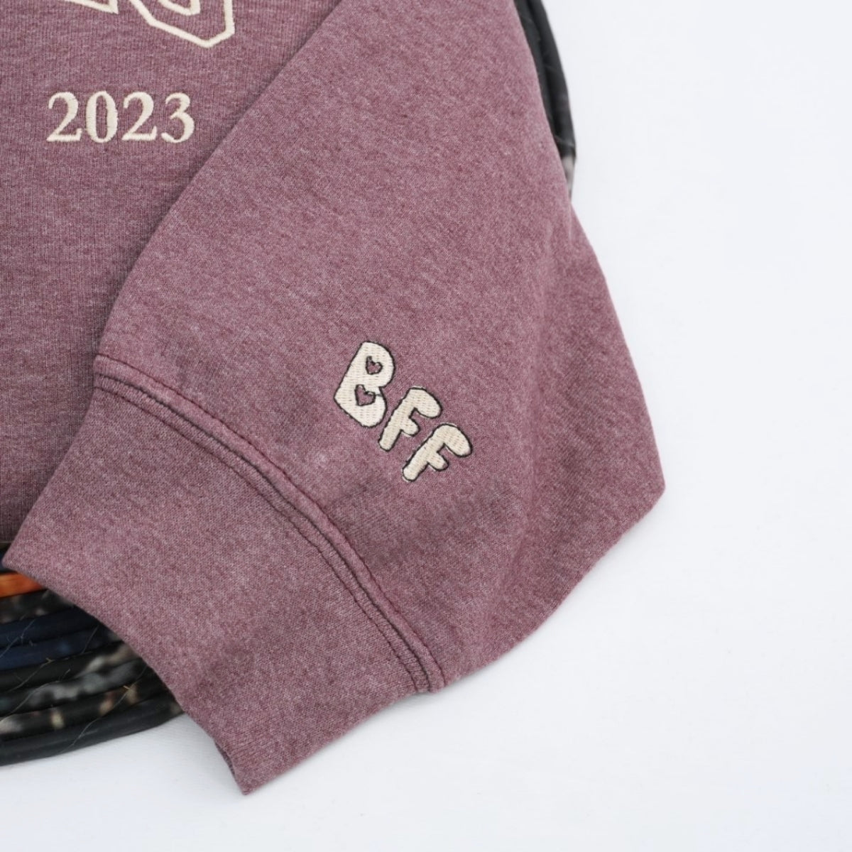 Childhood Friends Portrait Custom Embroidered Hoodie - Personalized Bestie Gift - EST Date
