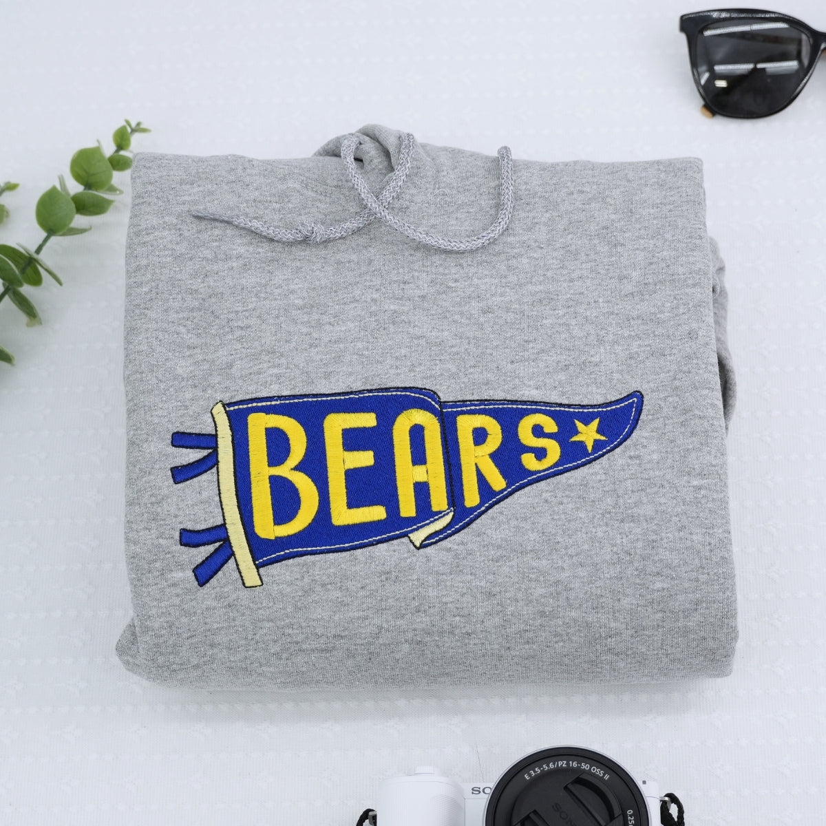College Team Custom Embroidered Sweatshirt - University Pennant Flag - Personalized School Spirit Ap