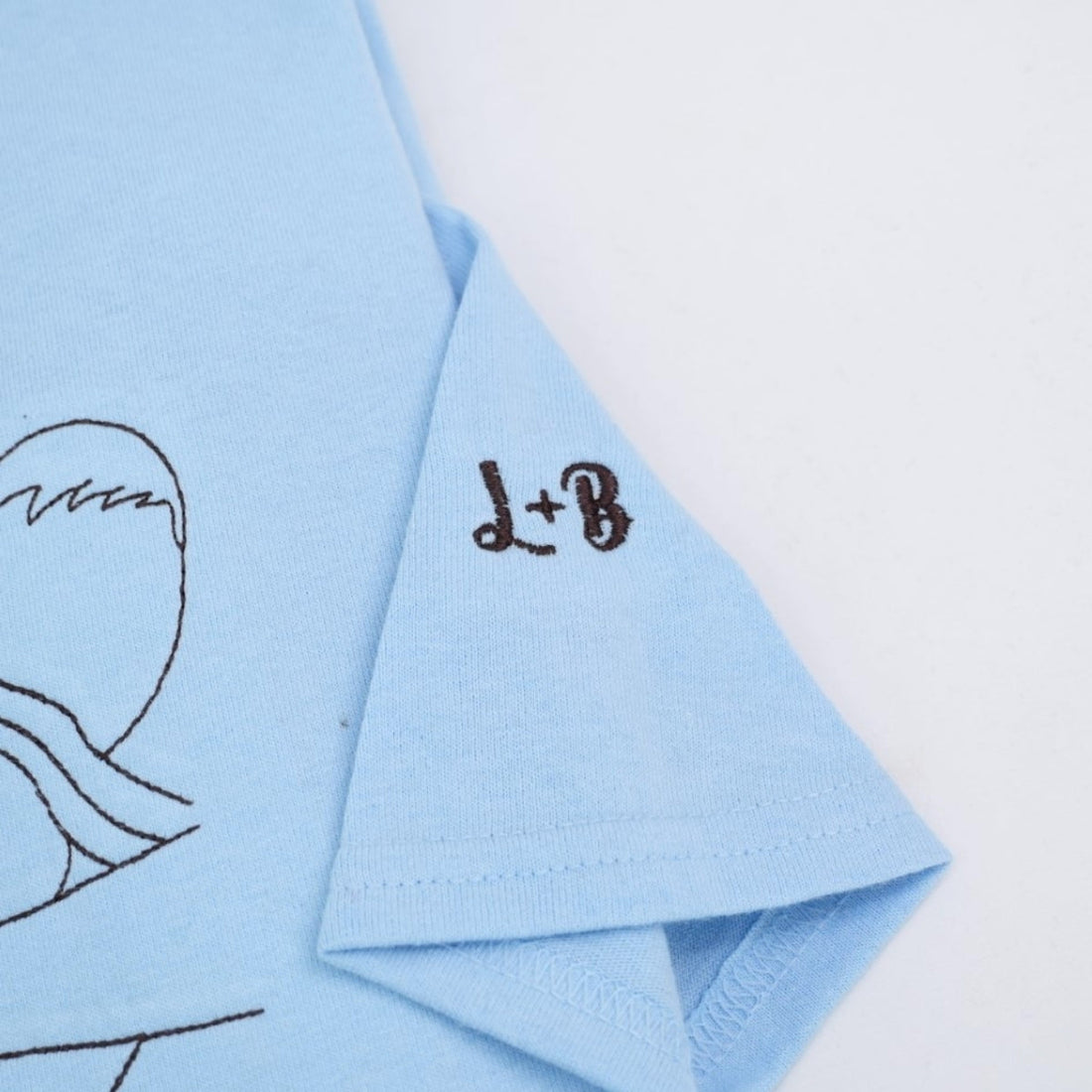 Couple Photo Custom Embroidered T-Shirt - Outline Portrait - Personalized Anniversary Gift