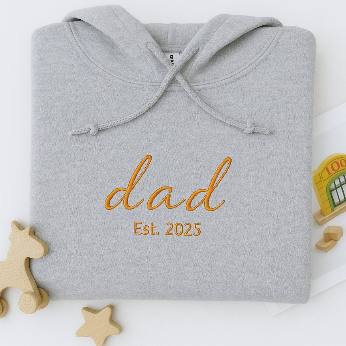 Dad Custom Embroidered Hoodie - EST Children Names - Personalized Family Gift