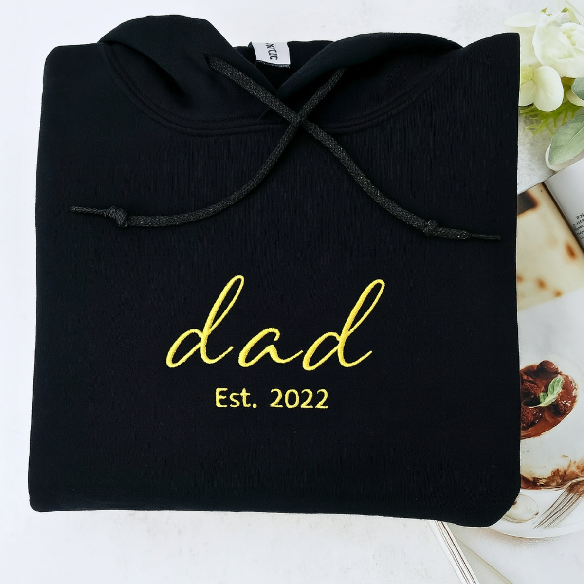 Dad Custom Embroidered Hoodie - EST Children Names - Personalized Family Gift