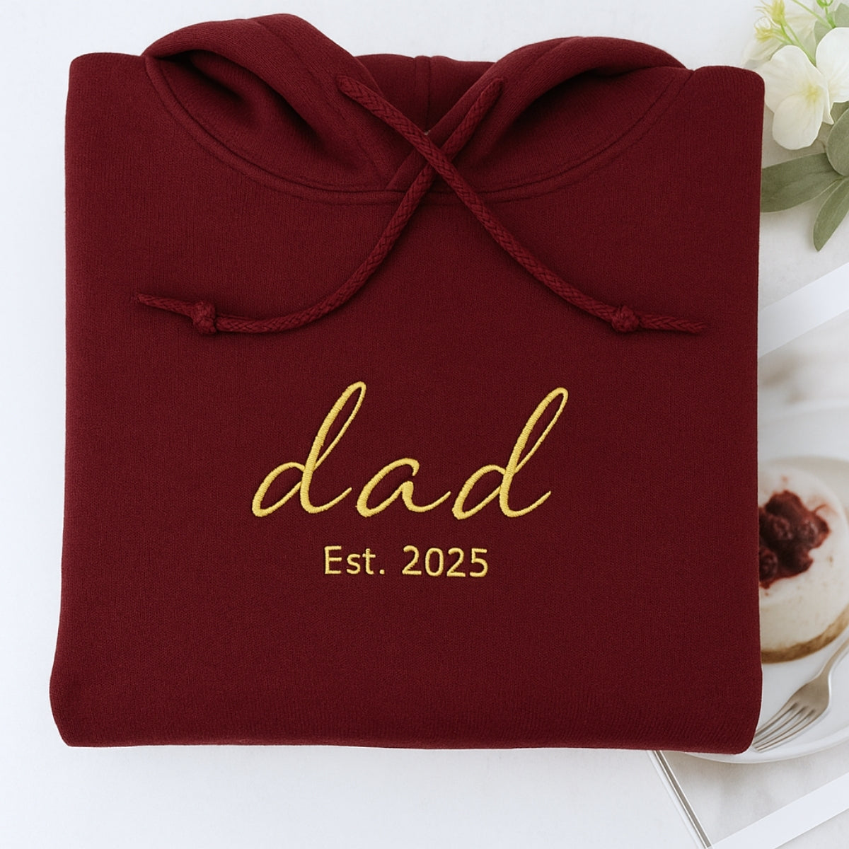 Dad Custom Embroidered Hoodie - EST Children Names - Personalized Family Gift