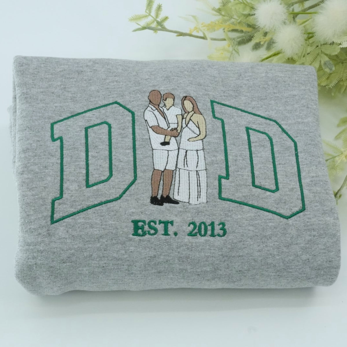 Dad Custom Embroidered Hoodie - Active Father Child - Personalized Father's Day Gift