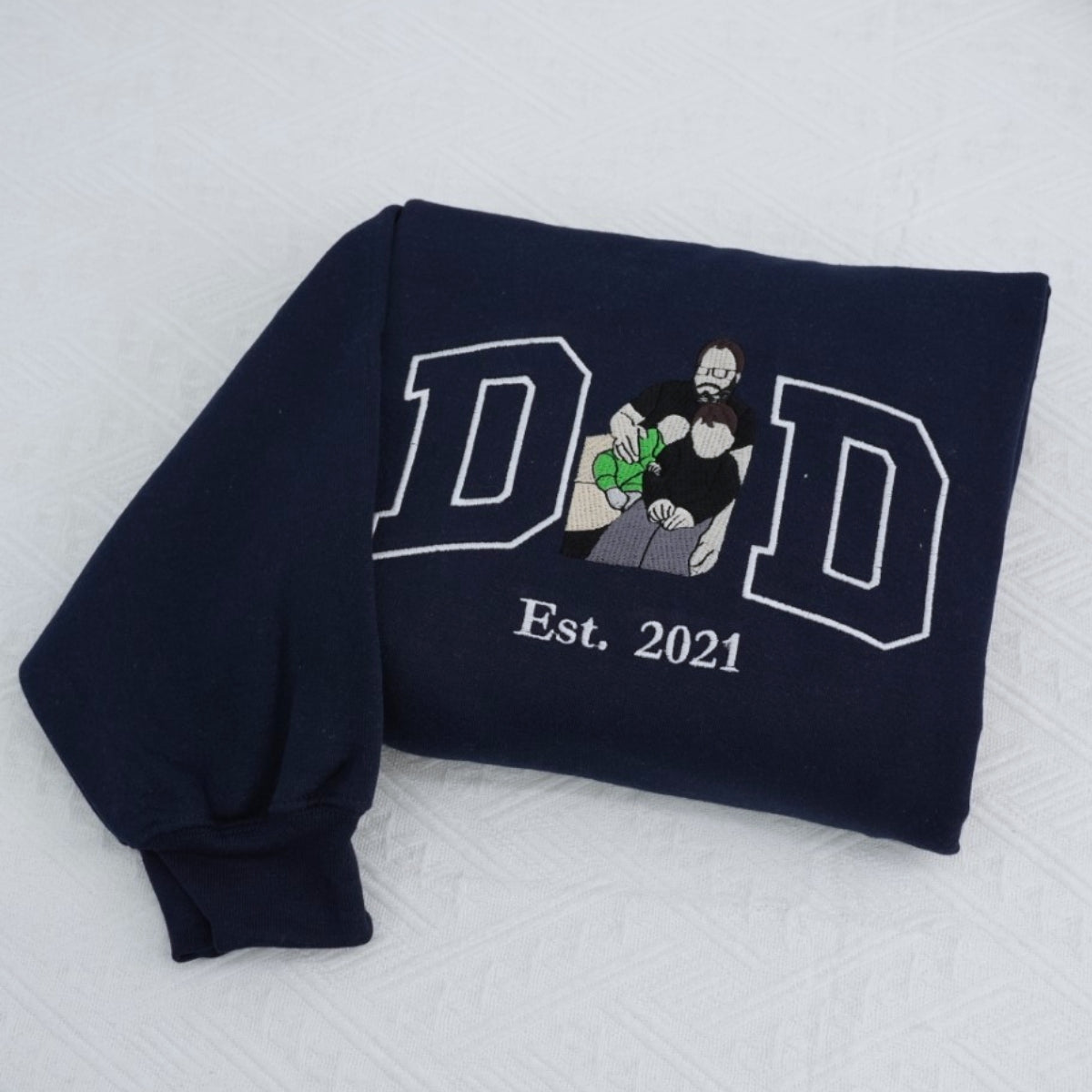Dad Custom Embroidered Hoodie - Active Father Child - Personalized Father's Day Gift