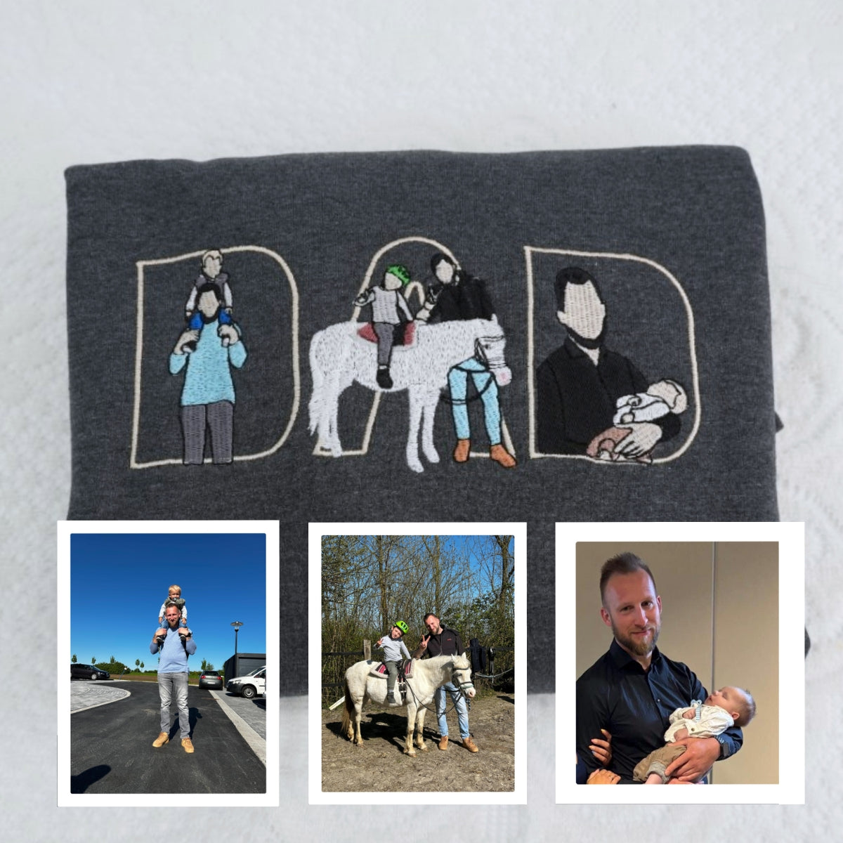 Dad Custom Embroidered Hoodie - Family Bonding Initials - Personalized Father Gift