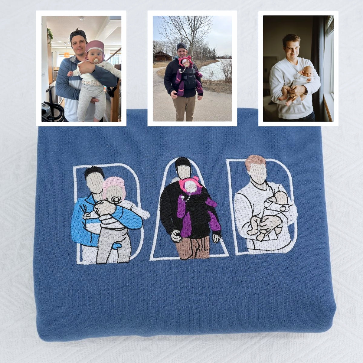 Dad Custom Embroidered Hoodie - Family Bonding Initials - Personalized Father Gift