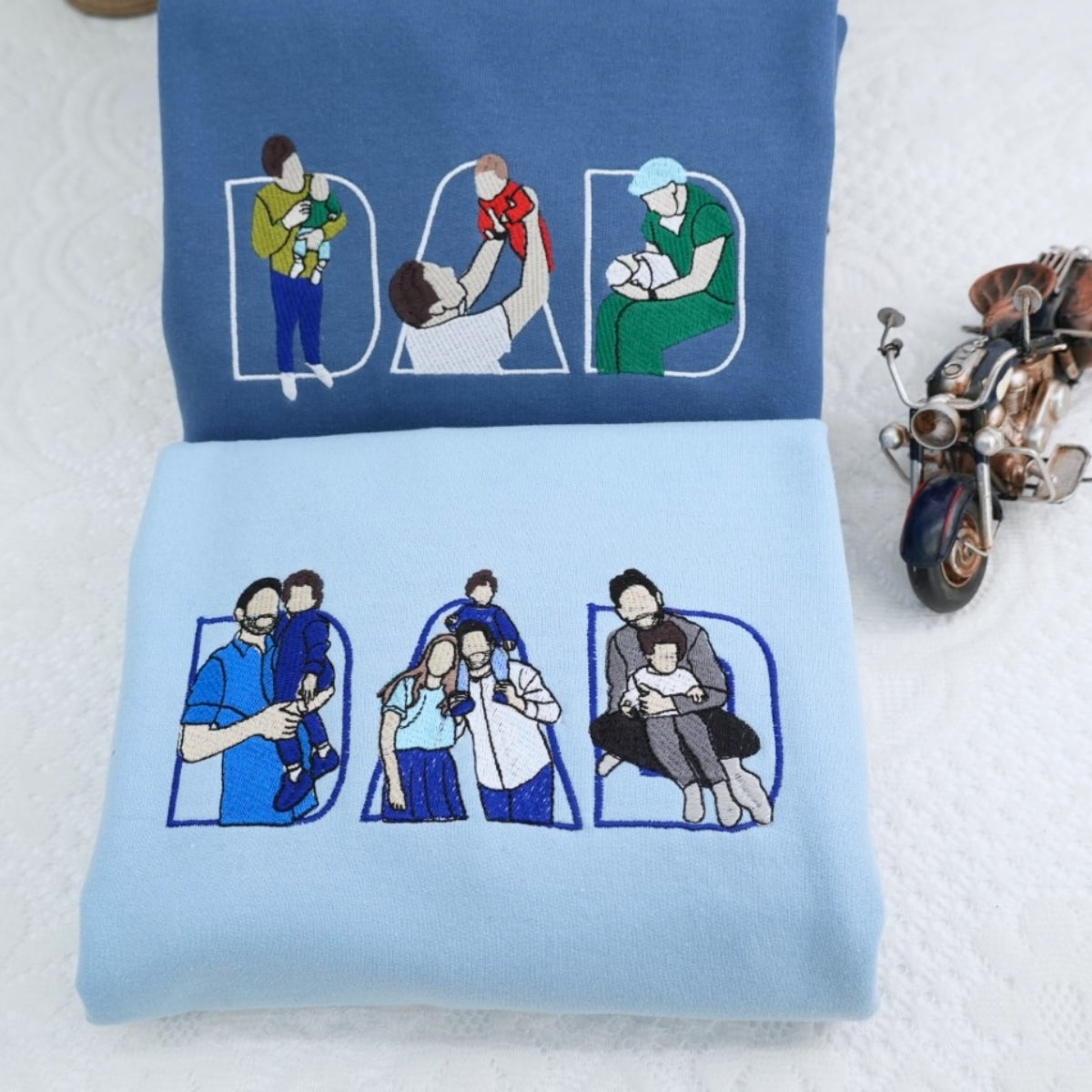 Dad Custom Embroidered Hoodie - Family Bonding Initials - Personalized Father Gift