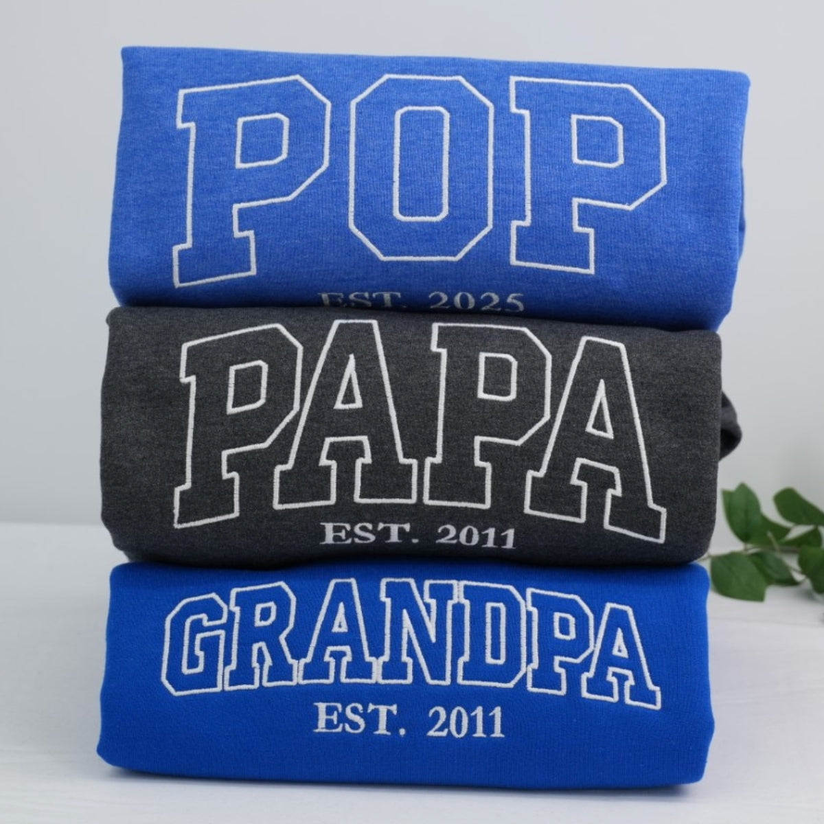 Kids Names Custom Embroidered Dad Sweatshirt - Personalized Father's Day Gift