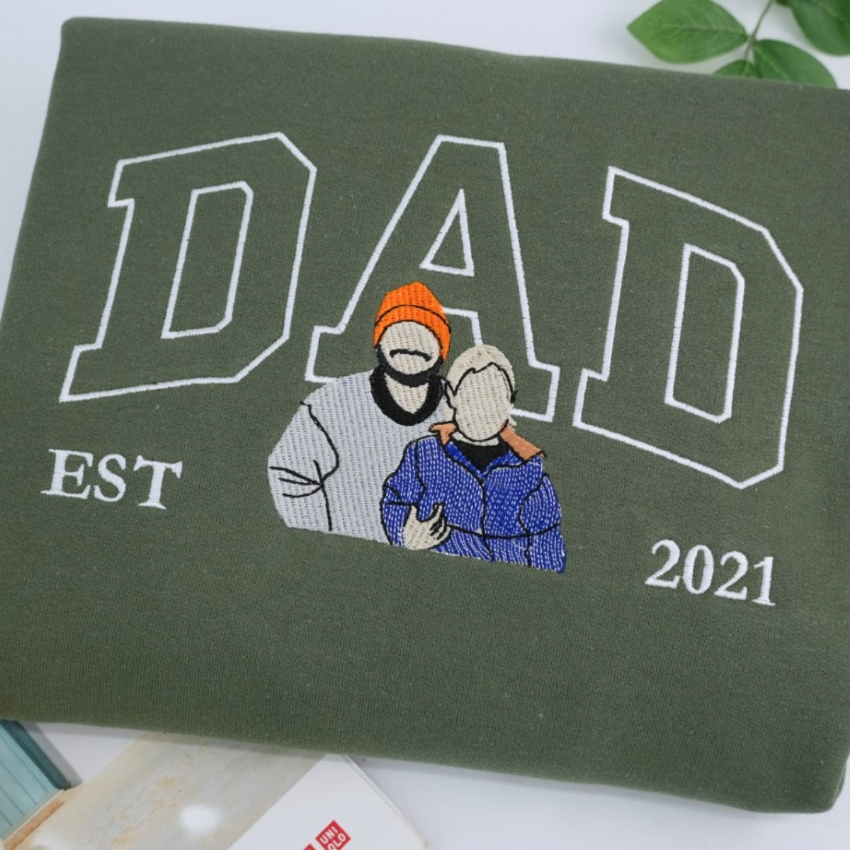 New Father Custom Embroidered Dad Hoodie - Personalized Father's Day Gift