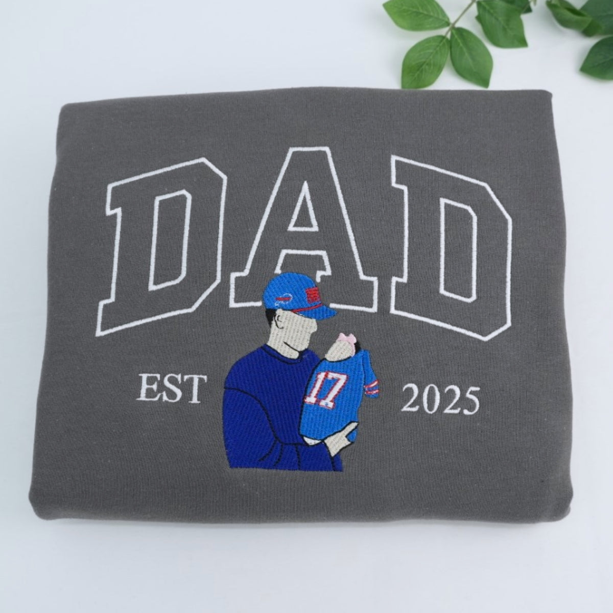 New Father Custom Embroidered Dad Hoodie - Personalized Father's Day Gift