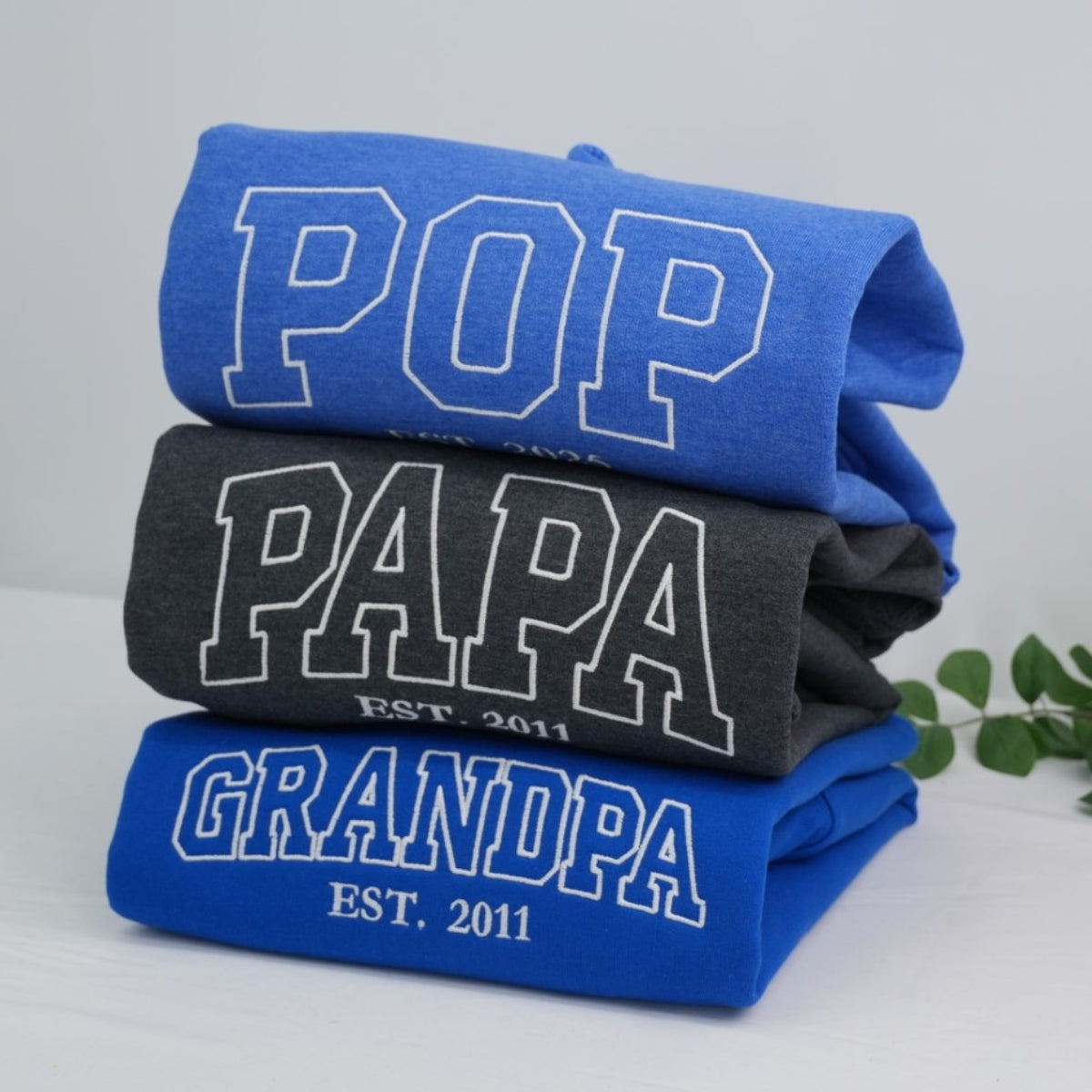 Child Name Custom Embroidered Dad Hoodie - Personalized First Father's Day Gift