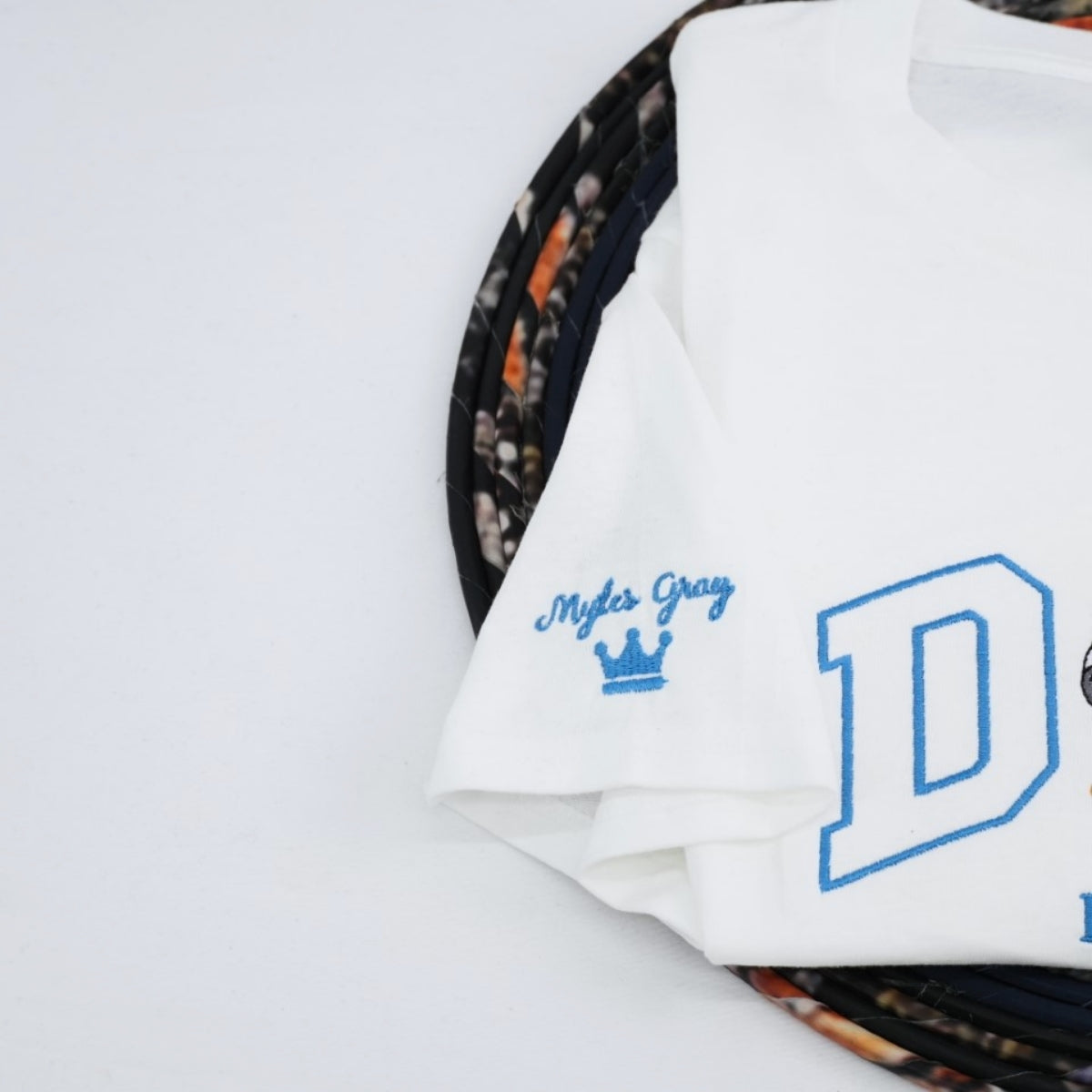 Father Son Portrait Custom Embroidered Dad T-Shirt - Personalized Father's Day Gift