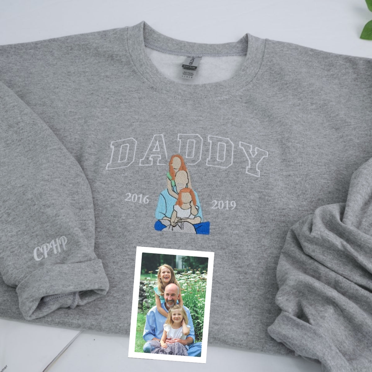 Family Kids Names Custom Embroidered Daddy Sweatshirt - Personalized Father Gift