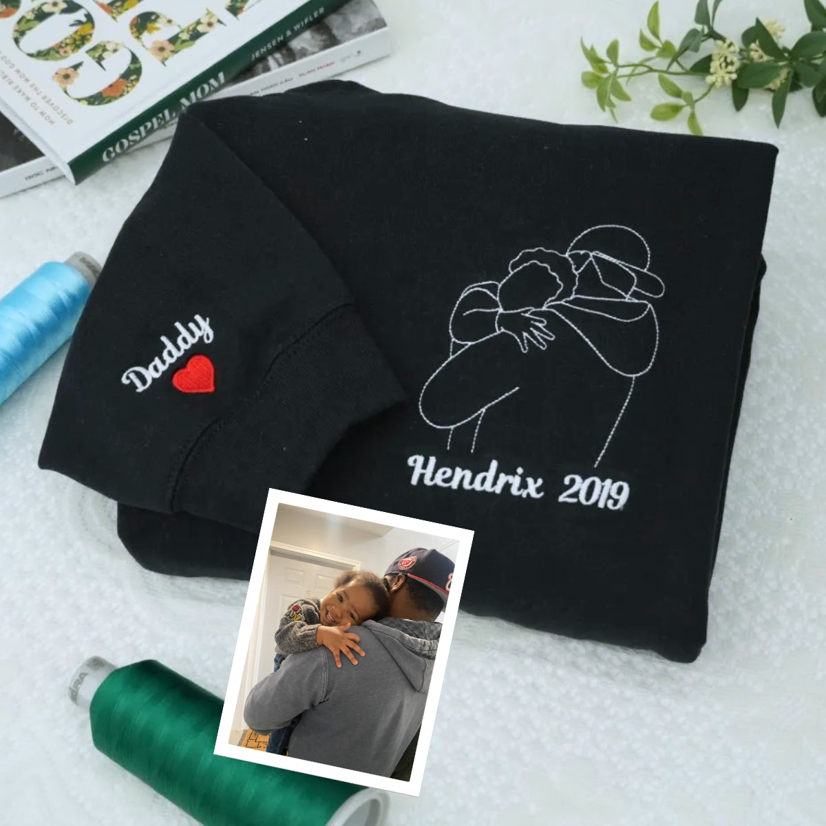 Custom Embroidered Daddy Sweatshirt - Personalized Father's Day Gift