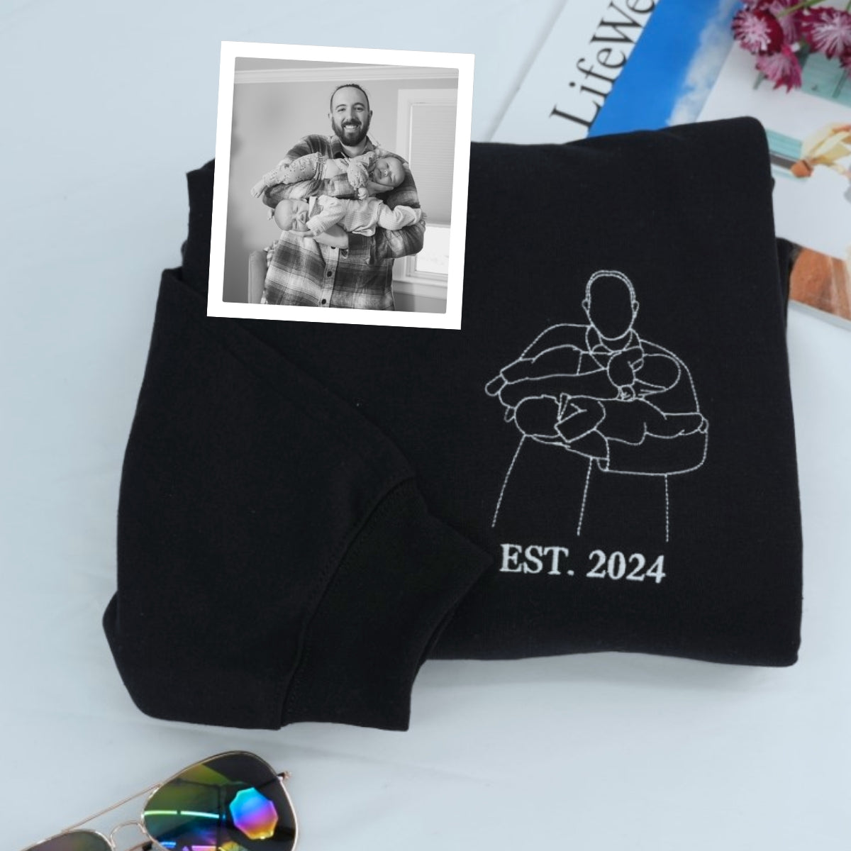 Custom Embroidered Daddy Sweatshirt - Personalized Father's Day Gift