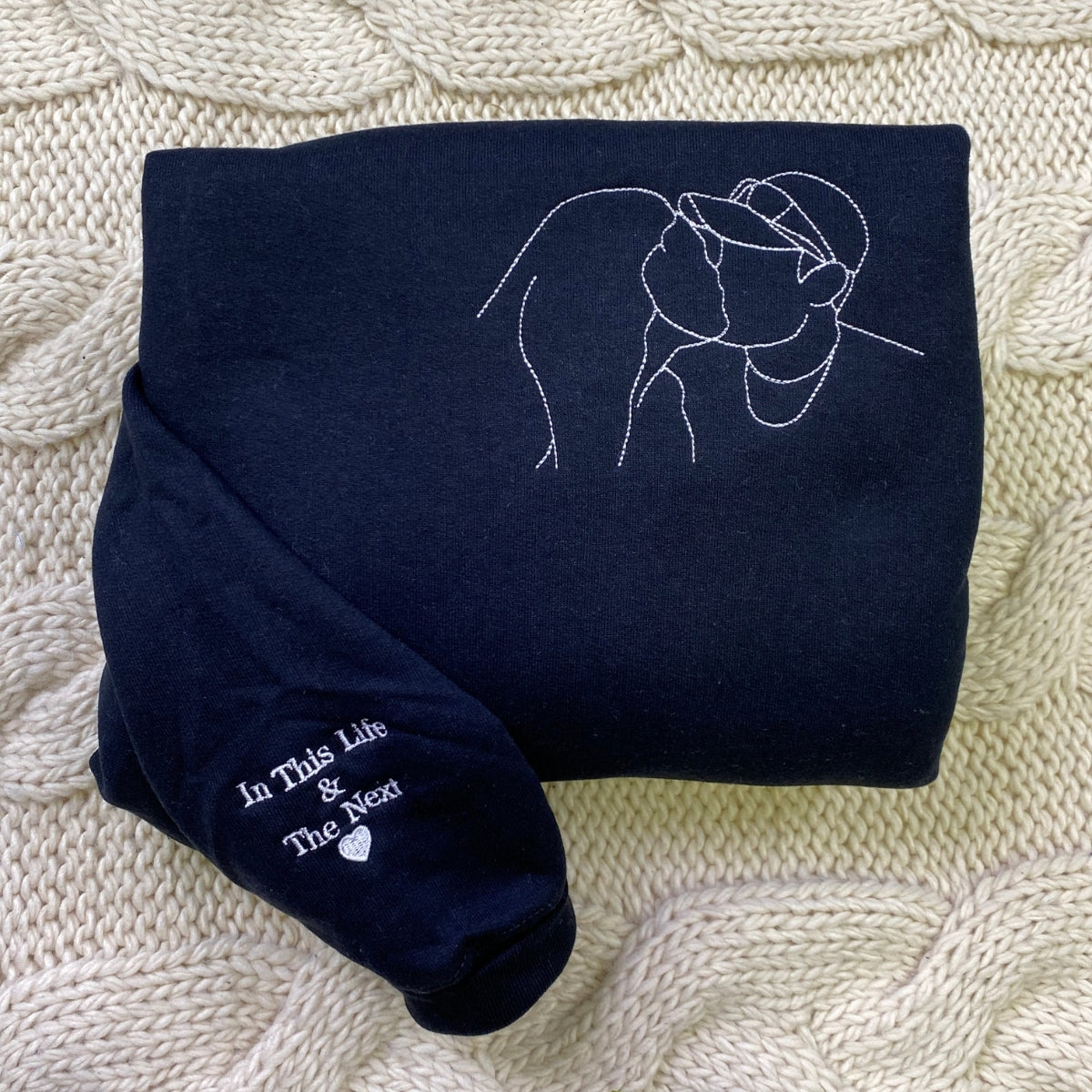 Photo Roman Numeral Custom Embroidered Couple Hoodie - Personalized Anniversary Gift