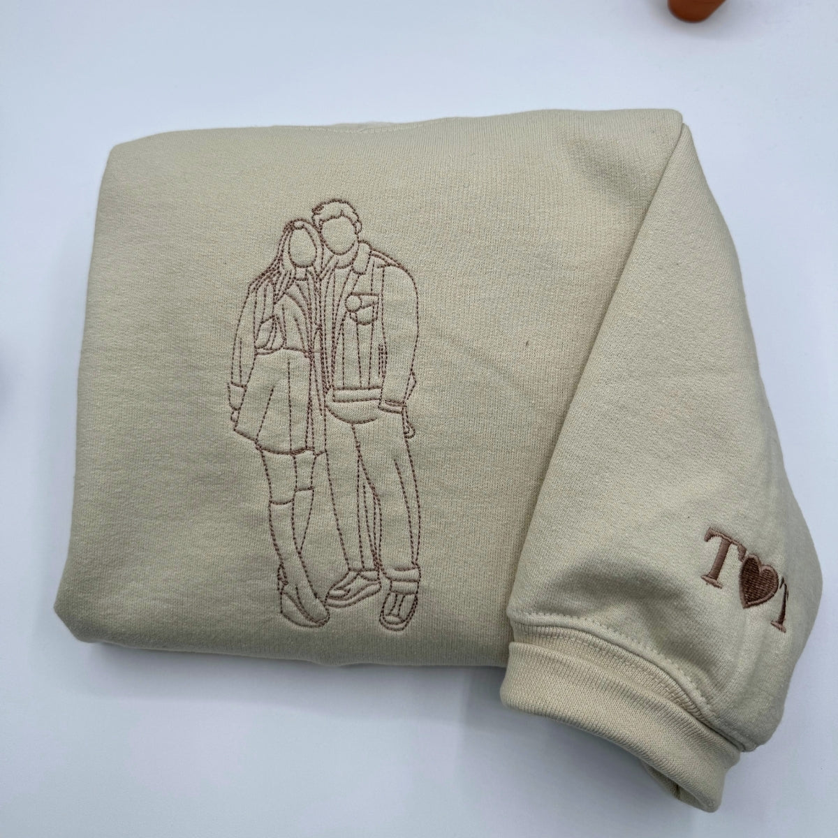 Photo Roman Numeral Custom Embroidered Couple Hoodie - Personalized Anniversary Gift