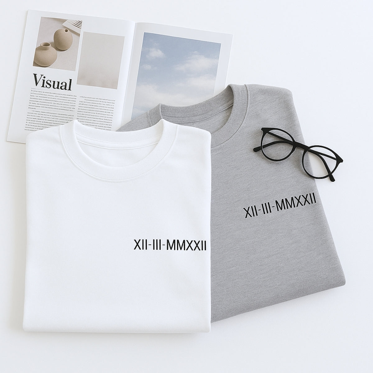 Roman Numeral Anniversary Custom Embroidered Sweatshirt - Personalized Date Gift