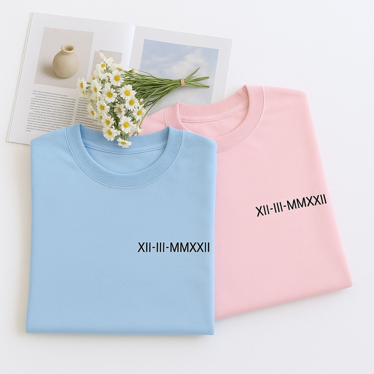 Roman Numeral Anniversary Custom Embroidered Sweatshirt - Personalized Date Gift