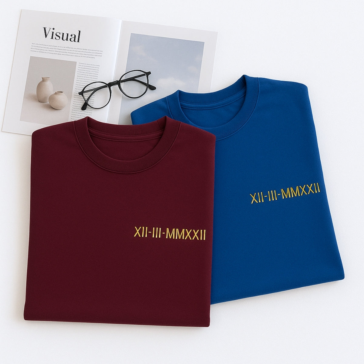 Roman Numeral Anniversary Custom Embroidered Sweatshirt - Personalized Date Gift