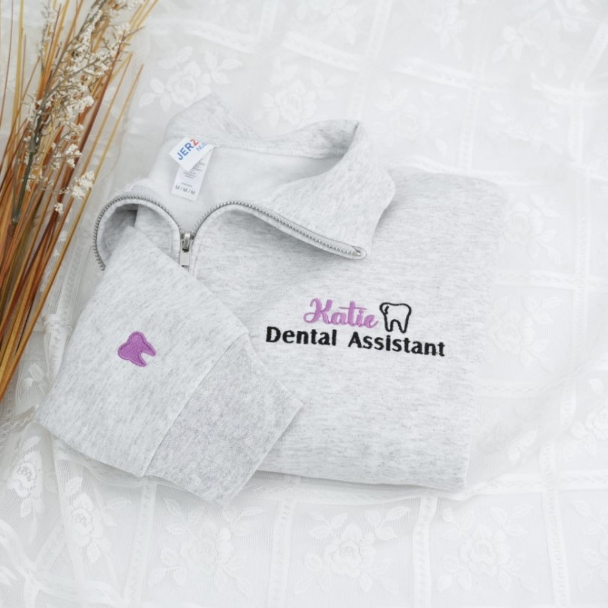 Dental Assistant Custom Embroidered Quarter Zip - Personalized Healthcare Professional Gift