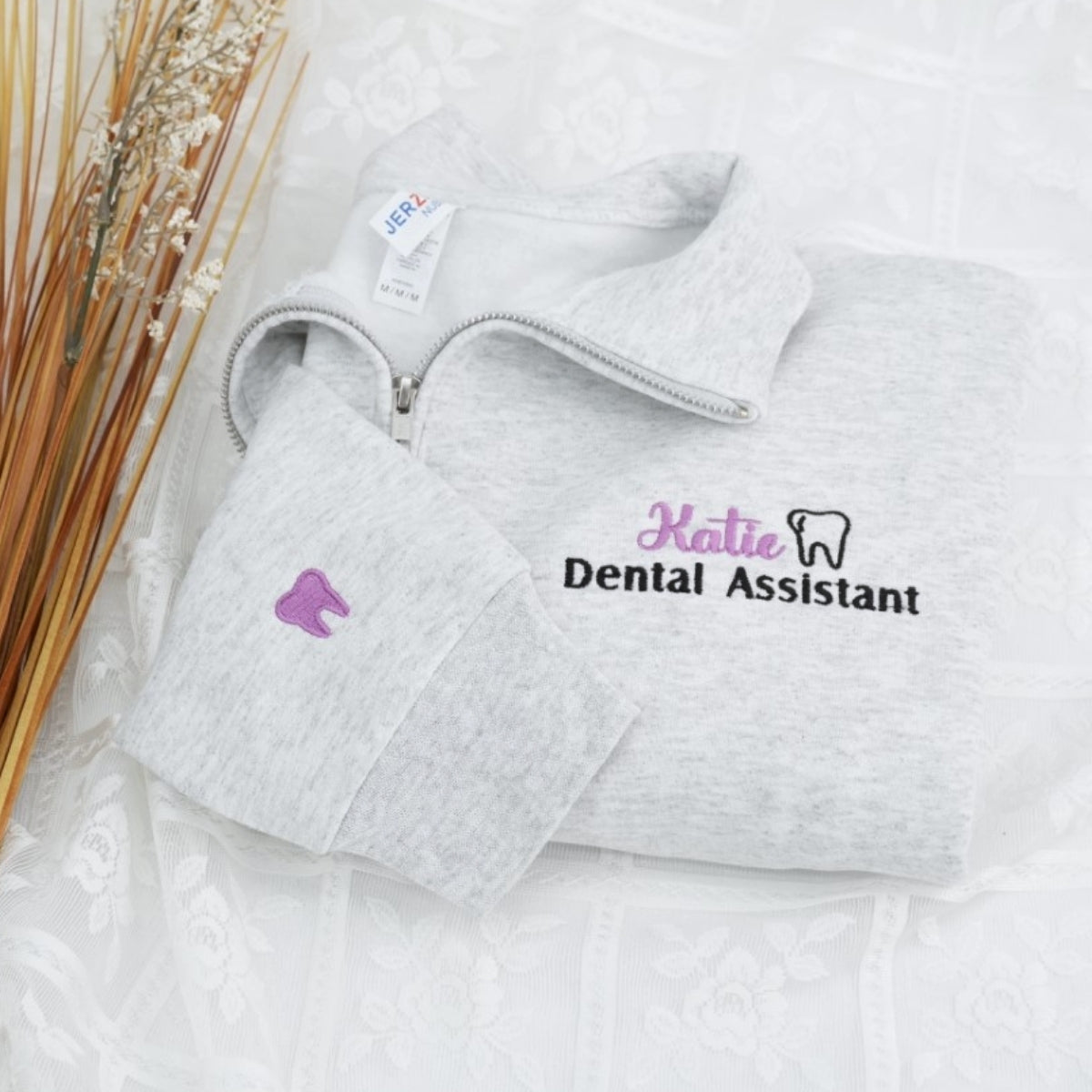 Dental Assistant Custom Embroidered Quarter Zip - Personalized Healthcare Professional Gift